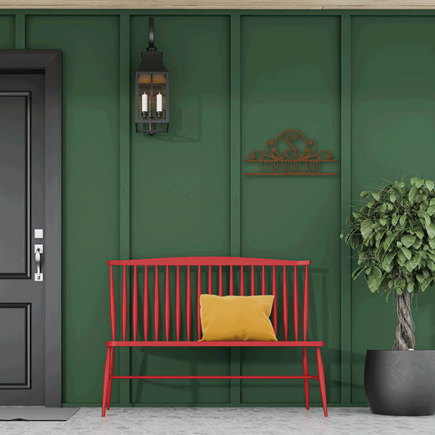 Custom Scroll Family Initial + NameWall Art